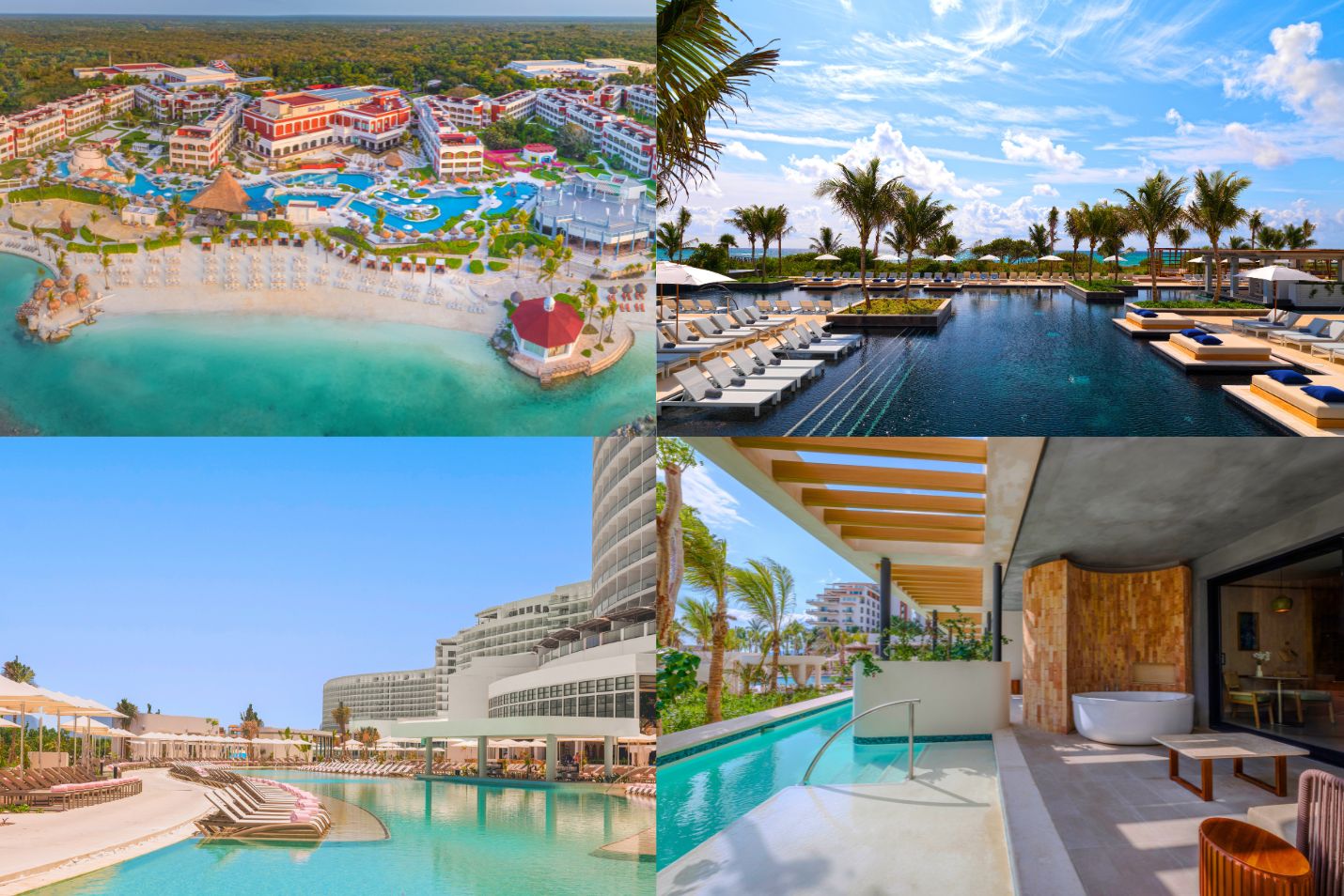un collage de varias imágenes de un resort