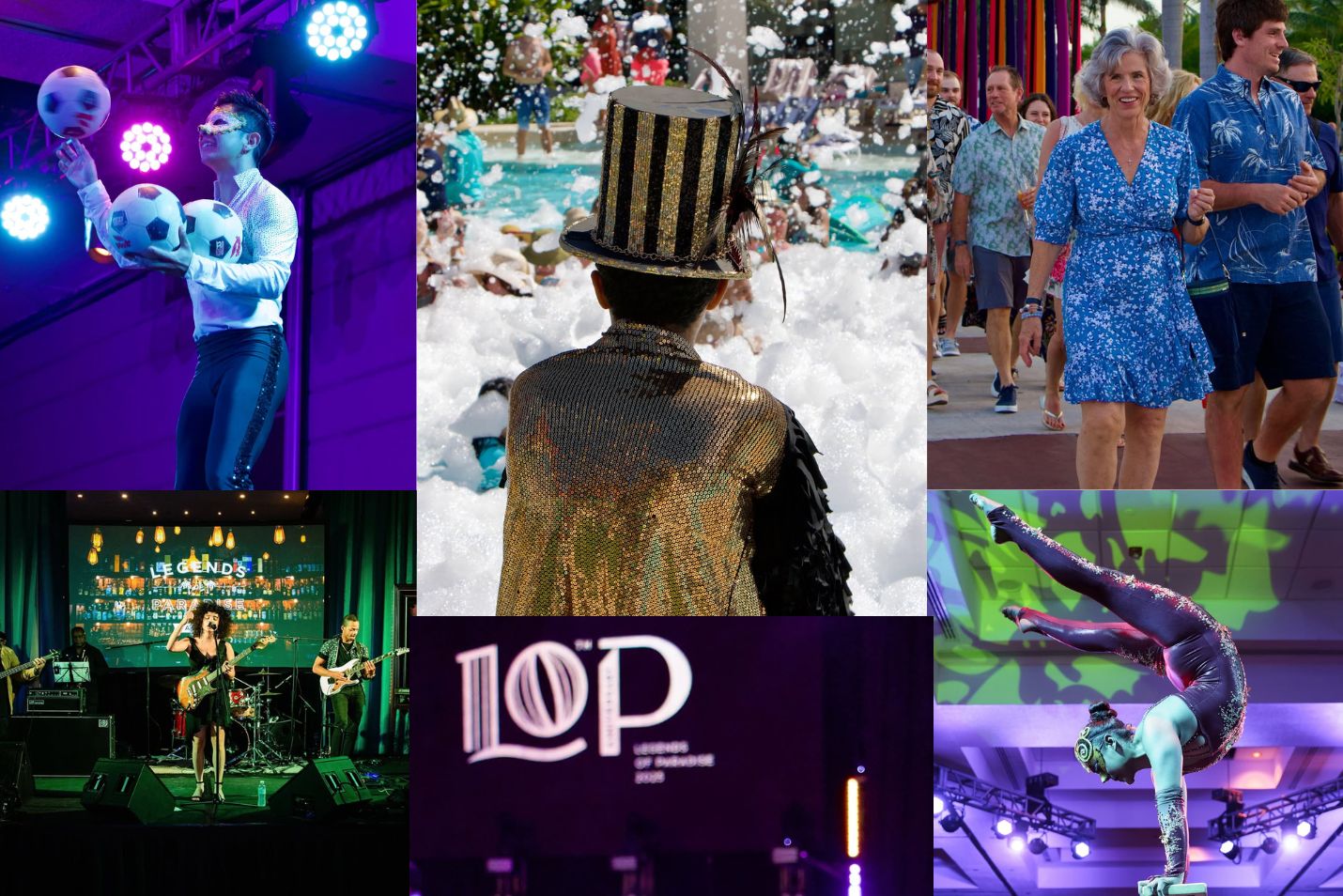 un collage de personas actuando